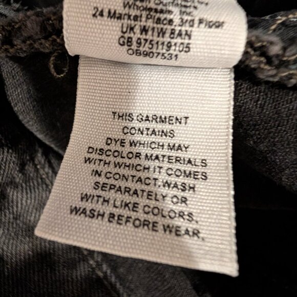 We The Free People Womens Jeans size 26 High Rise Black Straight Leg distressed - Picture 11 of 12